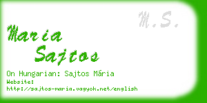 maria sajtos business card
