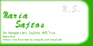 maria sajtos business card